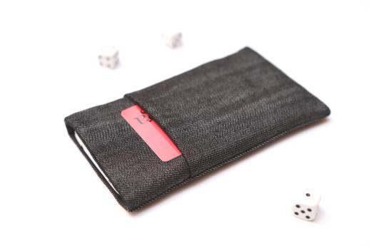 Apple iPhone SE sleeve case pouch dark denim with pocket Apple iPhone SE sleeve case pouch dark denim with pocket