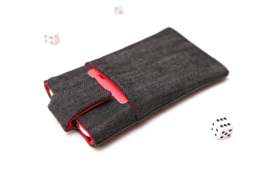 Motorola Moto G 2015 sleeve case pouch dark denim with magnetic closure and pocket Motorola Moto G 2015 sleeve case pouch dark denim with magnetic closure and pocket