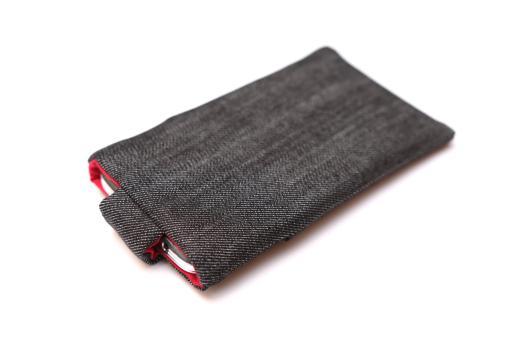 Motorola Moto G 2015 sleeve case pouch dark denim with magnetic closure and pocket Motorola Moto G 2015 sleeve case pouch dark denim with magnetic closure and pocket