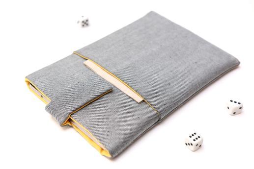 Apple iPad Pro 10.5 (2017) case sleeve pouch light denim with magnetic closure and pocket Apple iPad Pro 10.5 (2017) case sleeve pouch light denim with magnetic closure and pocket
