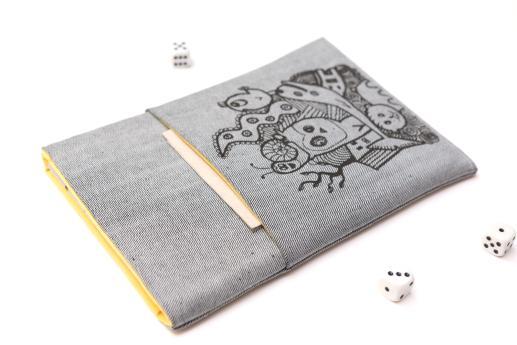 Apple iPad Pro 10.5 (2017) case sleeve pouch light denim pocket black animals Apple iPad Pro 10.5 (2017) case sleeve pouch light denim pocket black animals