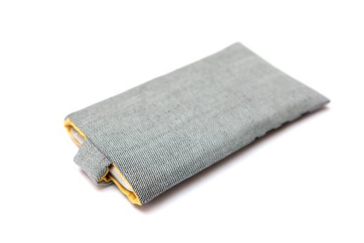 OnePlus 3 sleeve case pouch light denim magnetic closure black ornament OnePlus 3 sleeve case pouch light denim magnetic closure black ornament