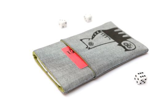 Samsung Galaxy S6 sleeve case pouch light denim pocket black cat and dog Samsung Galaxy S6 sleeve case pouch light denim pocket black cat and dog
