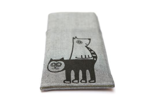 Samsung Galaxy S6 sleeve case pouch light denim pocket black cat and dog Samsung Galaxy S6 sleeve case pouch light denim pocket black cat and dog