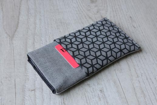 Samsung Galaxy S7 edge sleeve case pouch light denim pocket black cube pattern Samsung Galaxy S7 edge sleeve case pouch light denim pocket black cube pattern