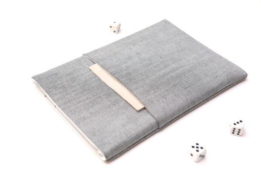 Apple iPad Mini 2 case sleeve pouch light denim with pocket Apple iPad Mini 2 case sleeve pouch light denim with pocket