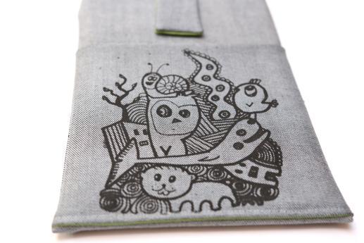 Asus Nexus 7 2013 case sleeve pouch light denim magnetic closure pocket black animals Asus Nexus 7 2013 case sleeve pouch light denim magnetic closure pocket black animals