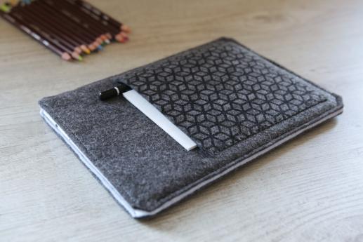 Samsung Galaxy Tab S2 8.0 case sleeve pouch dark felt pocket black cube pattern Samsung Galaxy Tab S2 8.0 case sleeve pouch dark felt pocket black cube pattern