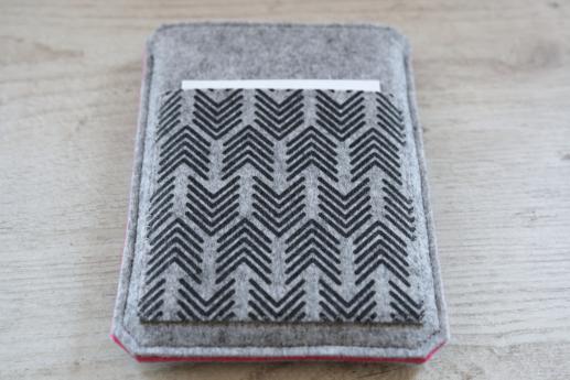 Kobo Glo sleeve case ereader light felt pocket black arrow pattern Kobo Glo sleeve case ereader light felt pocket black arrow pattern