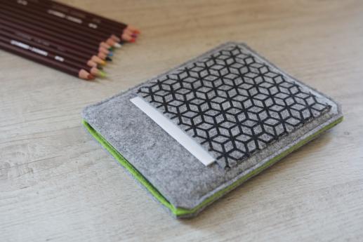 Kobo Touch sleeve case ereader light felt pocket black cube pattern Kobo Touch sleeve case ereader light felt pocket black cube pattern