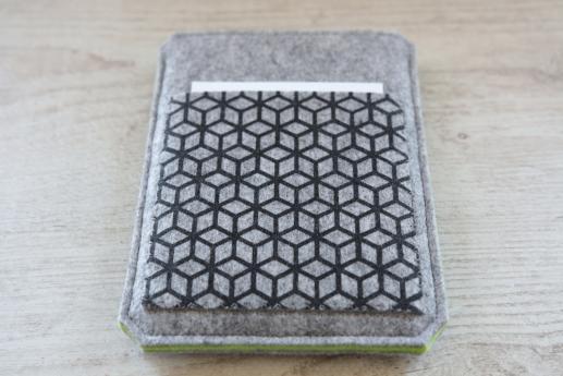Kobo Touch sleeve case ereader light felt pocket black cube pattern Kobo Touch sleeve case ereader light felt pocket black cube pattern
