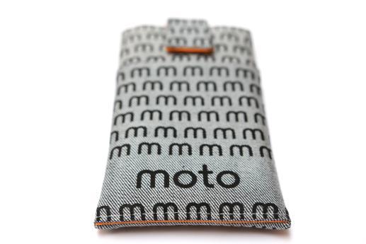 Motorola Nexus 6 sleeve case pouch light denim magnetic closure pocket black moto pattern Motorola Nexus 6 sleeve case pouch light denim magnetic closure pocket black moto pattern