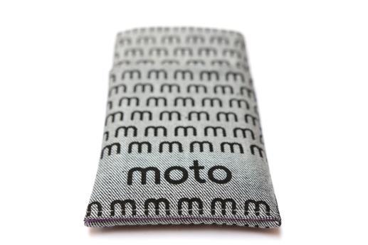 Motorola Moto X 2014 sleeve case pouch light denim pocket black moto pattern Motorola Moto X 2014 sleeve case pouch light denim pocket black moto pattern