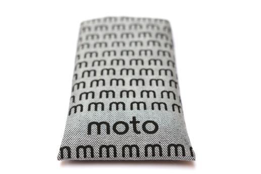Motorola Moto Z Force sleeve case pouch light denim black moto pattern Motorola Moto Z Force sleeve case pouch light denim black moto pattern