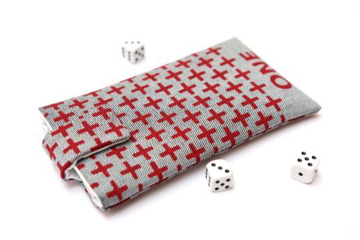 OnePlus 3 sleeve case pouch light denim magnetic closure red one plus pattern OnePlus 3 sleeve case pouch light denim magnetic closure red one plus pattern