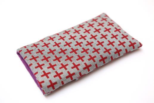OnePlus 3 sleeve case pouch light denim pocket red plus pattern OnePlus 3 sleeve case pouch light denim pocket red plus pattern