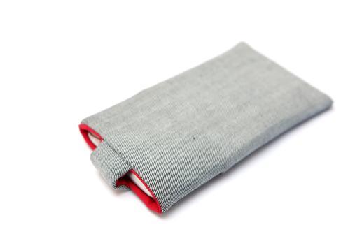 LG Nexus 5X sleeve case pouch light denim magnetic closure pocket red Nexus logo LG Nexus 5X sleeve case pouch light denim magnetic closure pocket red Nexus logo