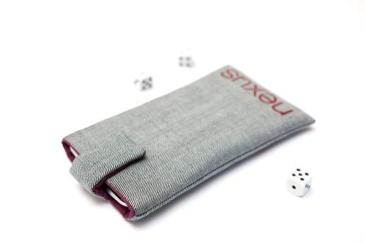 Motorola Nexus 6 sleeve case pouch light denim magnetic closure red Nexus logo Motorola Nexus 6 sleeve case pouch light denim magnetic closure red Nexus logo