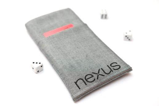 Motorola Nexus 6 sleeve case pouch light denim pocket black Nexus logo Motorola Nexus 6 sleeve case pouch light denim pocket black Nexus logo