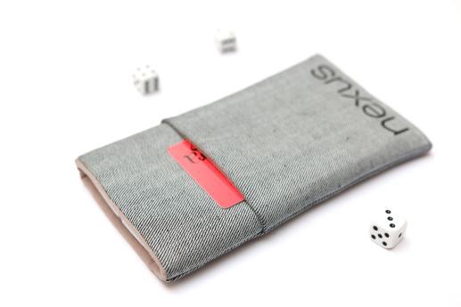 Motorola Nexus 6 sleeve case pouch light denim pocket black Nexus logo Motorola Nexus 6 sleeve case pouch light denim pocket black Nexus logo