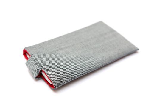 Samsung Galaxy S8 sleeve case pouch light denim magnetic closure red owl Samsung Galaxy S8 sleeve case pouch light denim magnetic closure red owl