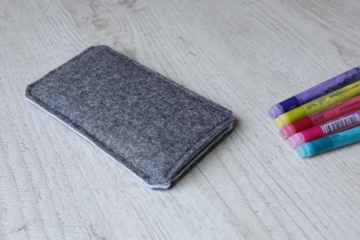 HTC One M9 sleeve case pouch dark felt black cube pattern HTC One M9 sleeve case pouch dark felt black cube pattern