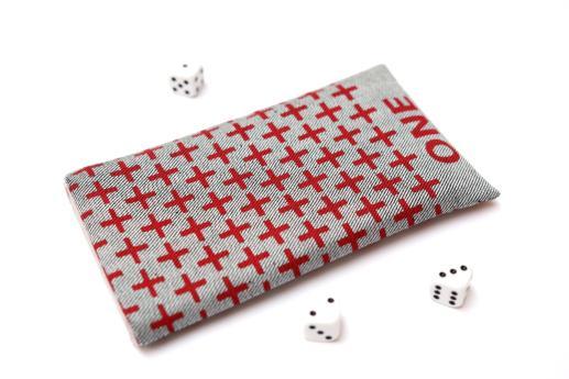 OnePlus 6T sleeve case pouch light denim red one plus pattern OnePlus 6T sleeve case pouch light denim red one plus pattern
