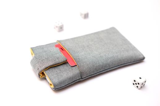 Apple iPhone 11 sleeve case pouch light denim with magnetic closure and pocket Apple iPhone 11 sleeve case pouch light denim with magnetic closure and pocket