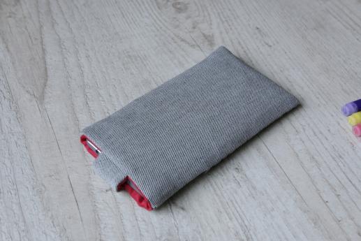 Apple iPhone 11 sleeve case pouch light denim magnetic closure pocket black cube pattern Apple iPhone 11 sleeve case pouch light denim magnetic closure pocket black cube pattern