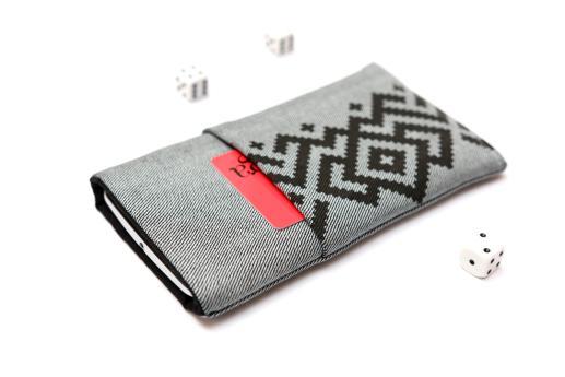LG Stylo 5 sleeve case pouch light denim pocket black ornament LG Stylo 5 sleeve case pouch light denim pocket black ornament